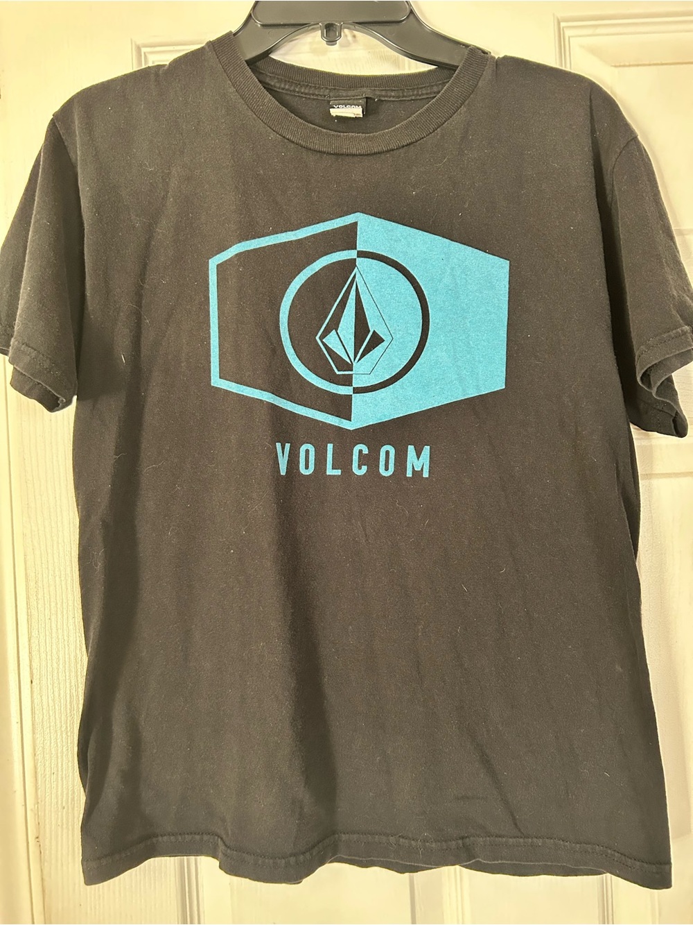 Volcom Black Tee with Teal Accent